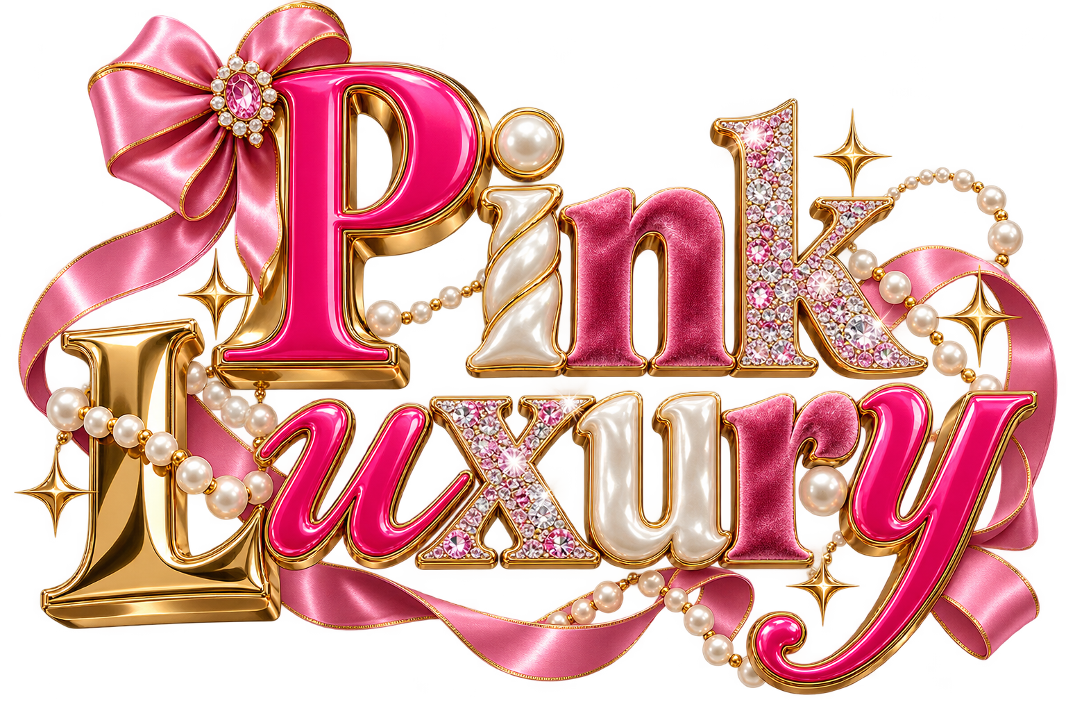 Pink Luxury lettering example placed on a craft layout